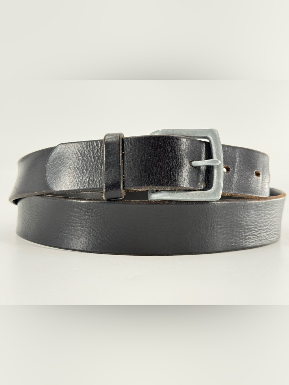 Vintage Black Leather Men’s Casual Streetwear Belt 46
